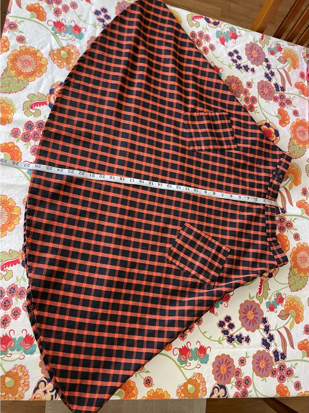 Cute orange fall pocket plaid skirt medium